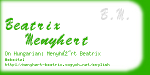 beatrix menyhert business card